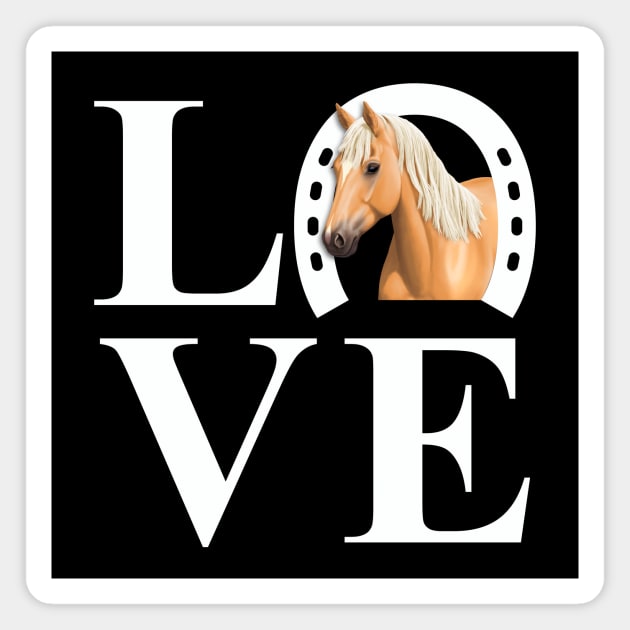 I Love Horses Palomino Horse Magnet by csforest